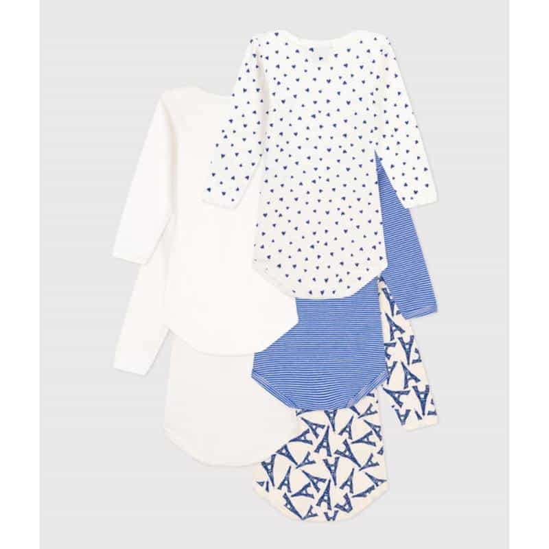 Petit Bateau / 5 pak body / blå paris — billede 2