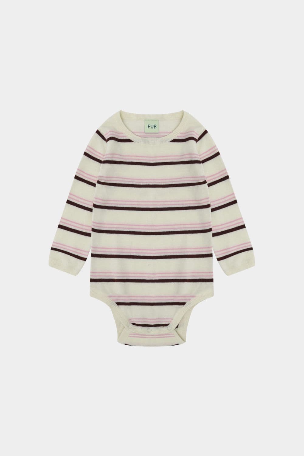 FUB / Langærmet Stribet Body / Maroon Ecru