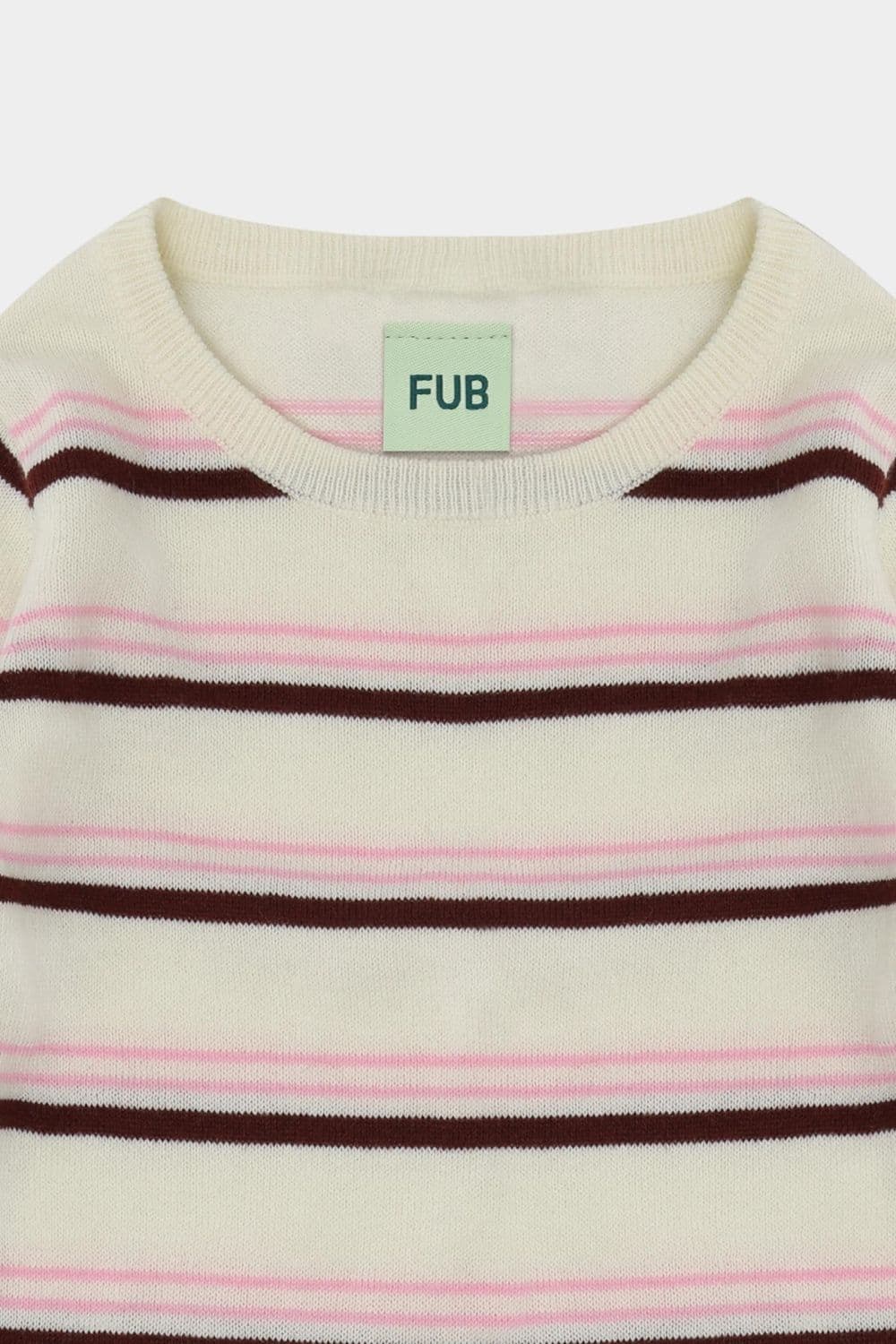 FUB / Langærmet Stribet Body / Maroon Ecru — billede 2