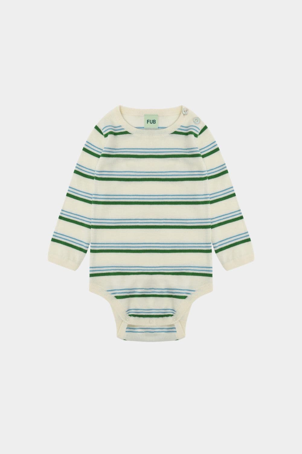 FUB / Langærmet Stribet Body / Pine Ecru