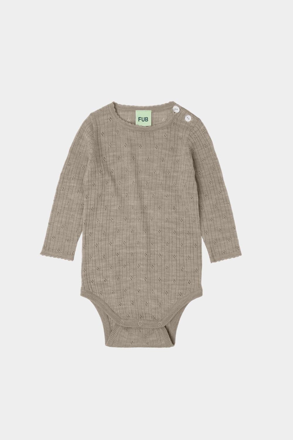 FUB — FUB / Baby Uld Pointelle Body / Oat Melange