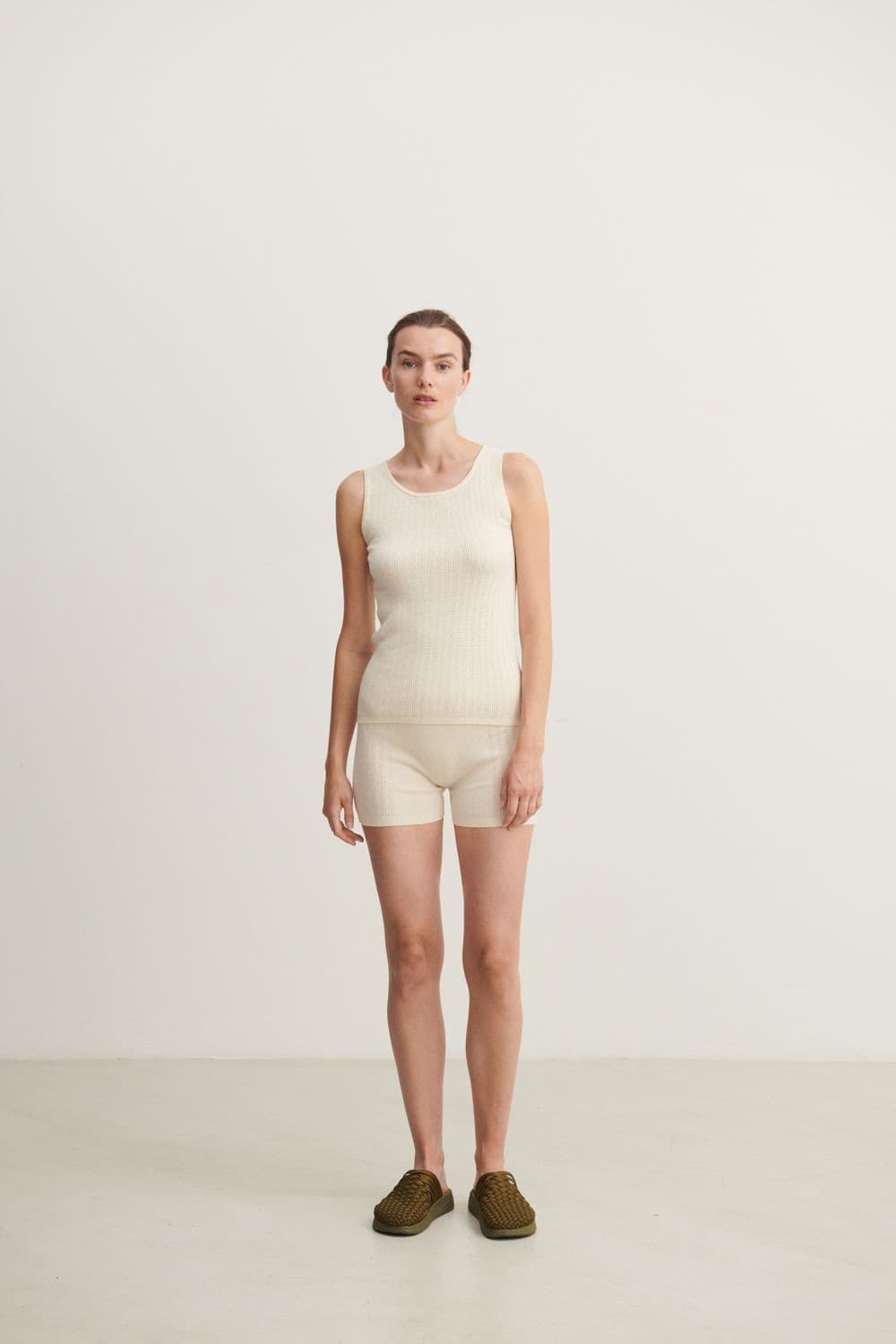 FUB / Woman pointelle camisole / Ecru — billede 3
