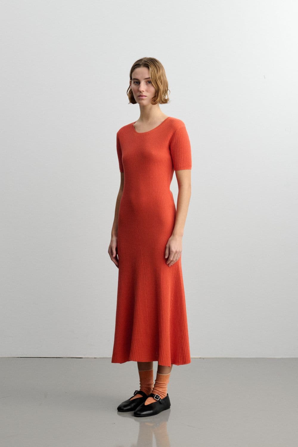 FUB Woman / Kortærmet Bomulds Kjole / Tangerine