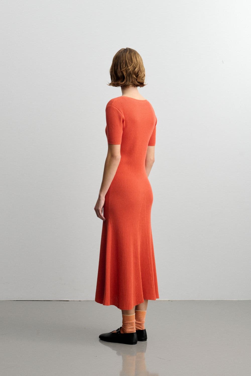 FUB Woman / Kortærmet Bomulds Kjole / Tangerine — billede 6
