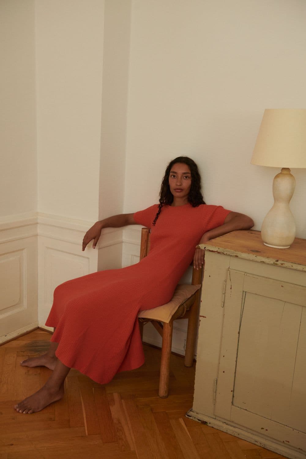 FUB Woman / Kortærmet Bomulds Kjole / Tangerine — billede 4