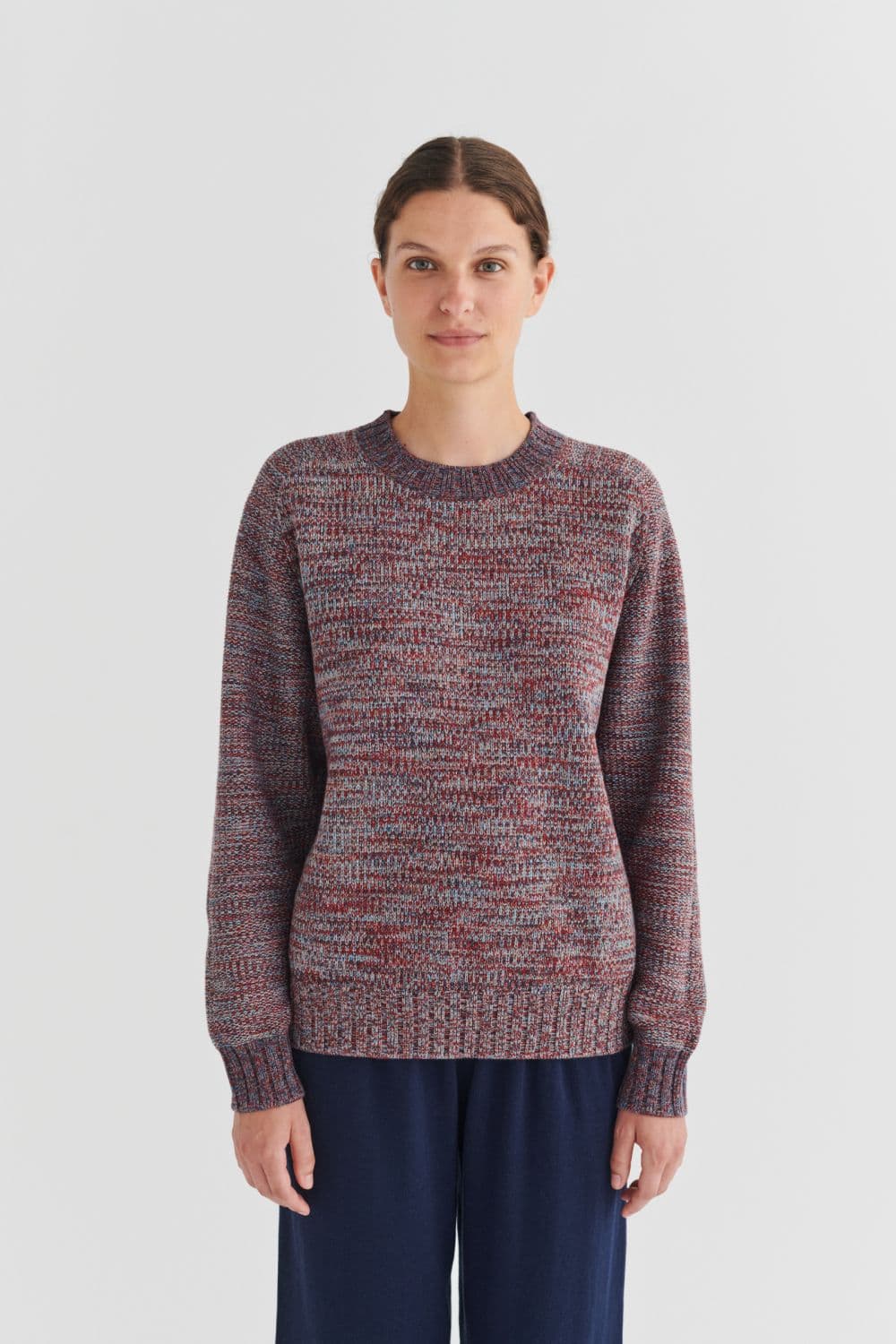 FUB Woman / Melange Bomulds Sweater / Dark Navy