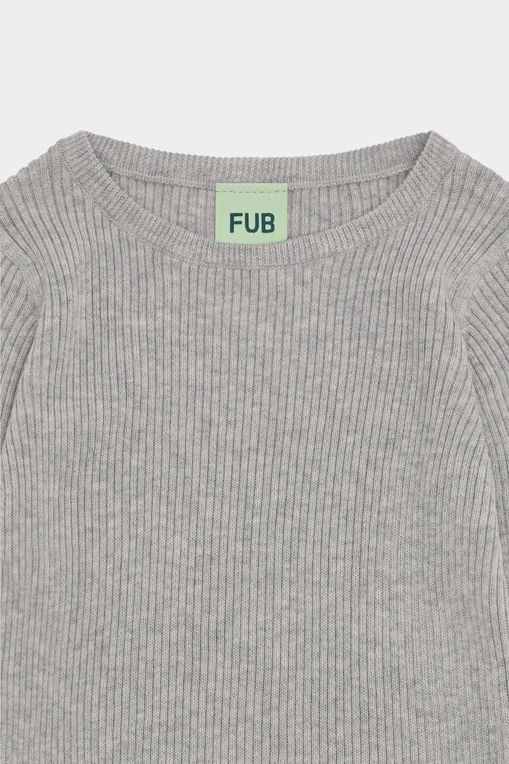FUB / Rib Bluse / Light Grey Melange — billede 2
