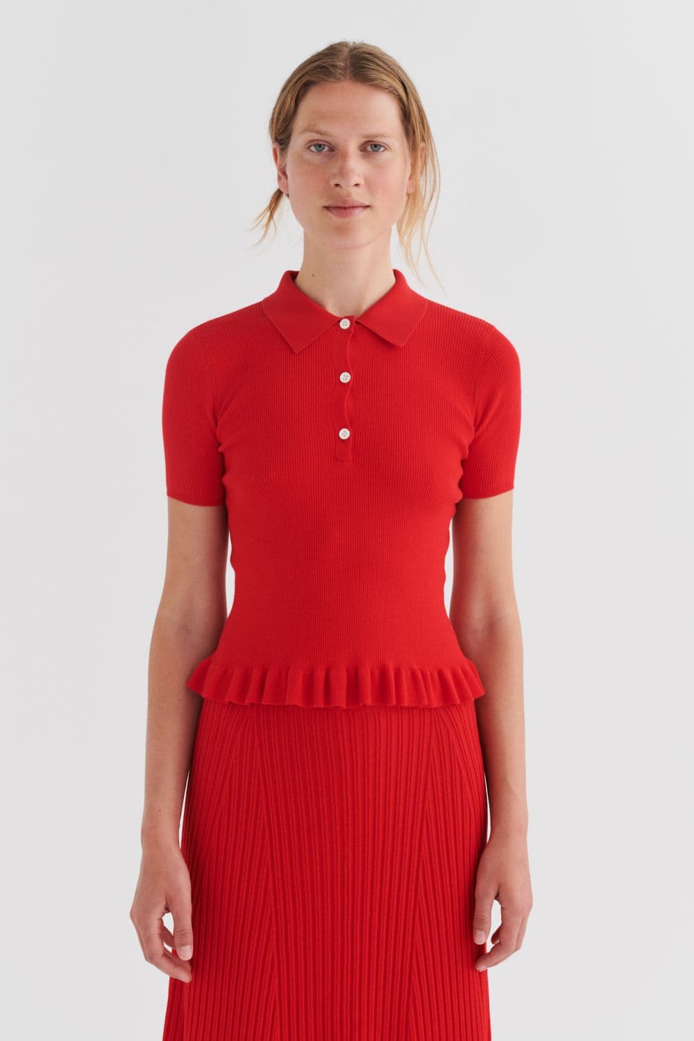 FUB Woman / Rib Polo / Red — billede 2