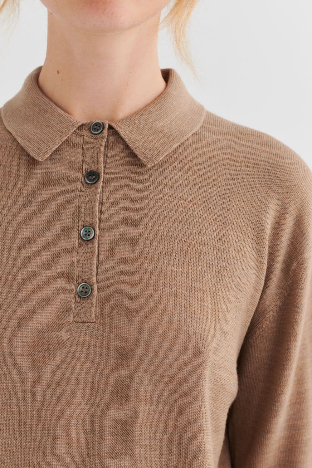 FUB Woman / Uld Polo / Camel Melange — billede 4