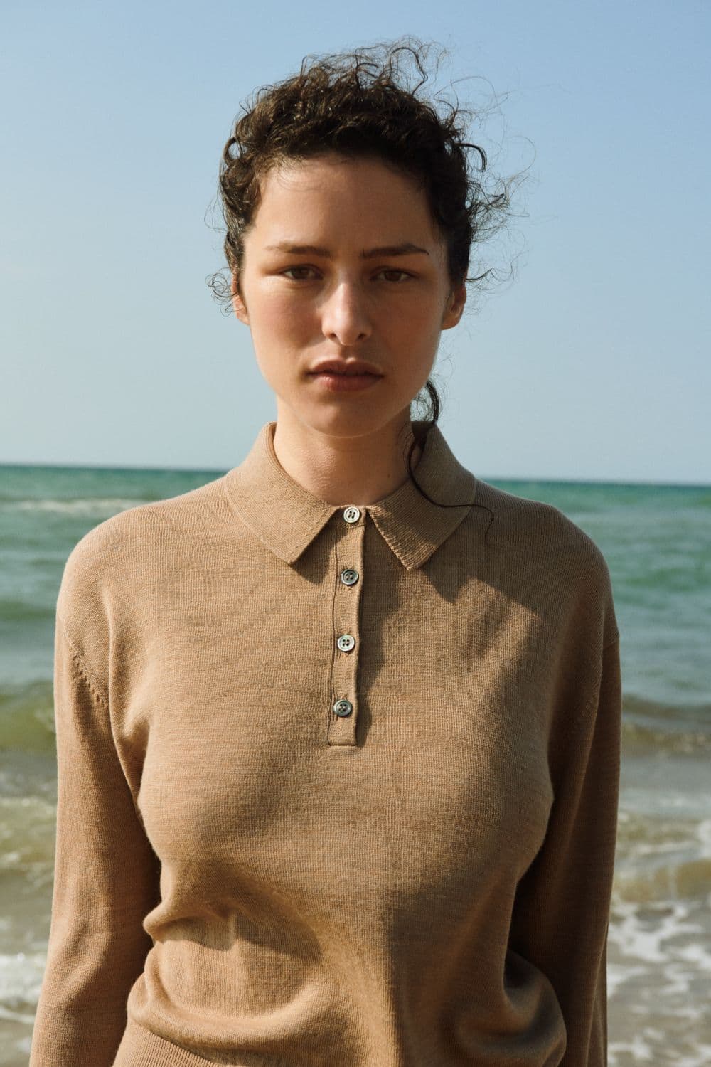 FUB Woman / Uld Polo / Camel Melange — billede 3