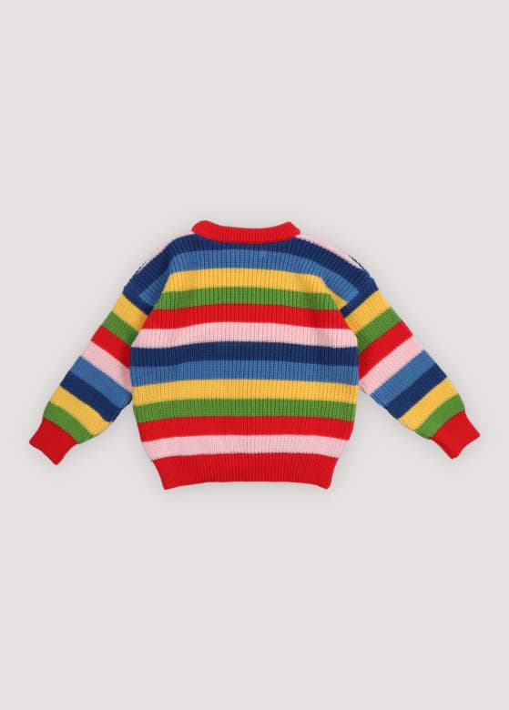 The New Society / Canela Jumper Tulip Red Multicolor Stripes — billede 3