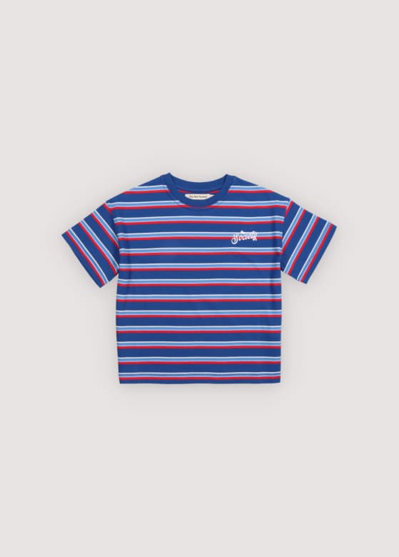 The New Society / Ciclan T-Shirt Deep Sea Blue Mini Stripes