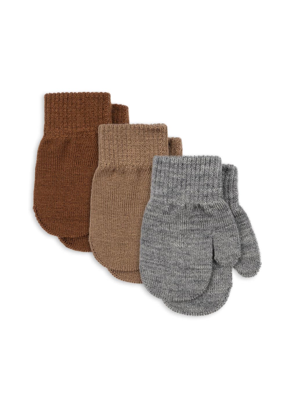 Konges Sløjd / 3-pak Filla strikluffer / Grey Melange