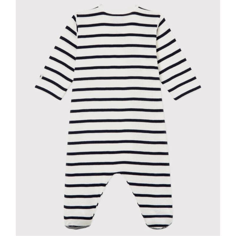 Petit Bateau / heldragt med fødder / striber — billede 3