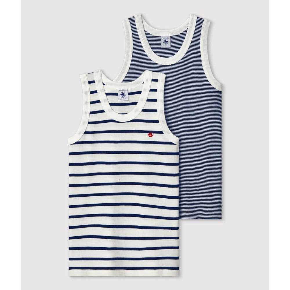 Petit Bateau / 2-pak undertrøjer / striber
