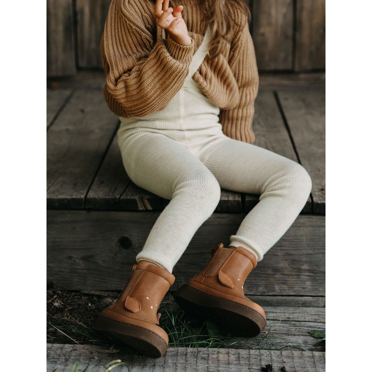 Silly Silas / Uld tights uden fødder - creme