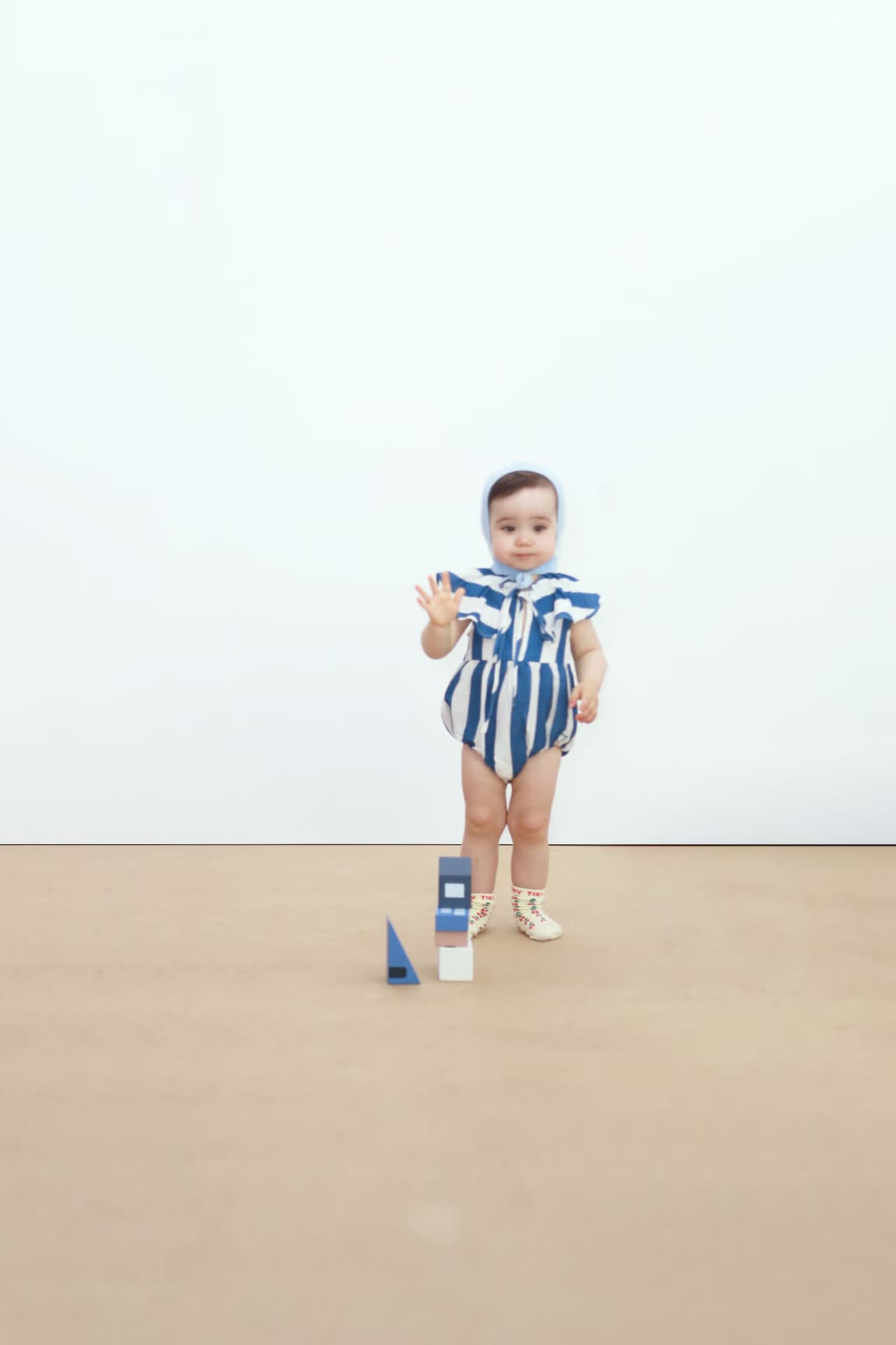 Tinycottons / Light Navy Stripes Romper — billede 3