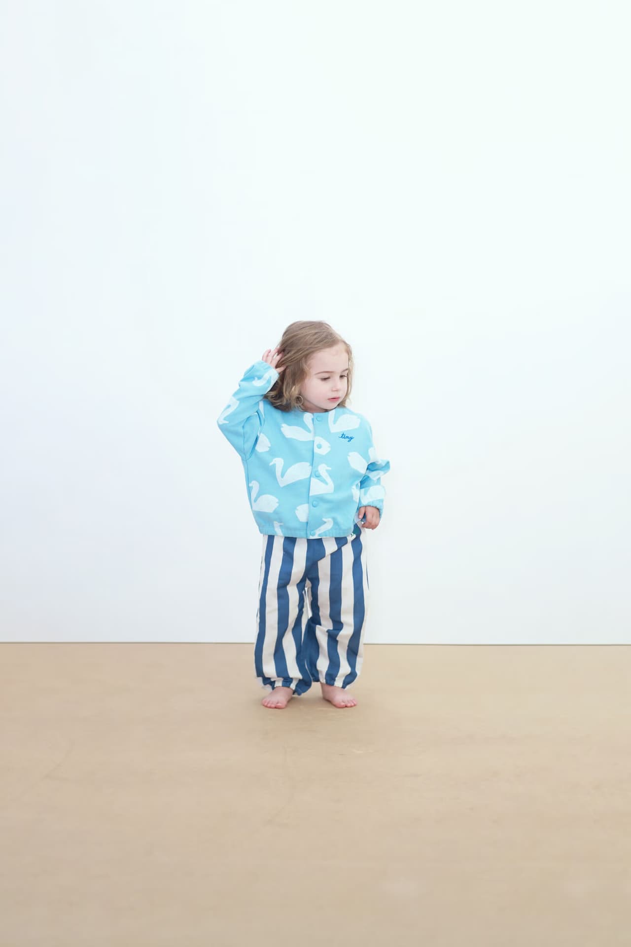 Tinycottons / Light Navy Stripes Baby bukser — billede 4